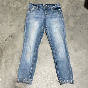 Cello Jeans Womens Raw Hem Ankle Denim Light Acid‎ Wash Mid Rise Blue/ Size 3